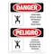 Signmission OSHA Danger, Confined Space Permit Required Bilingual, 14in X 10in Decal, OS-DS-D-1014-VS-1079 OS-DS-D-1014-VS-1079 - alternate 1